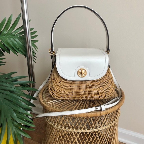 Tory Burch Handbags - Tory Burch Turn Lock Rattan Leather Basket Bag